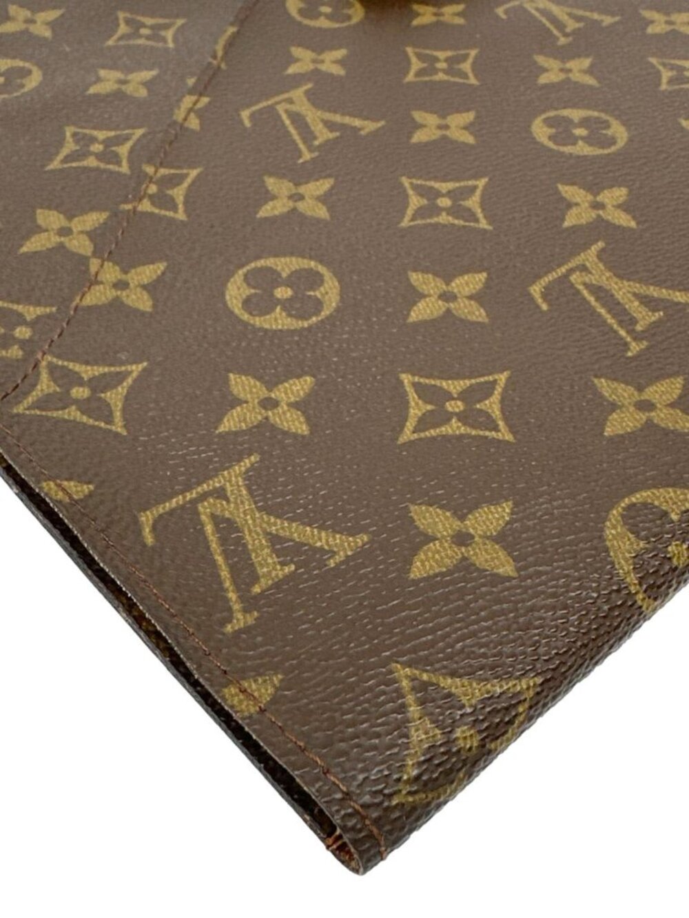 Louis Vuitton  Poche Plate Envelope Monogram Canvas Clutch Brown - Picture 7 of 14